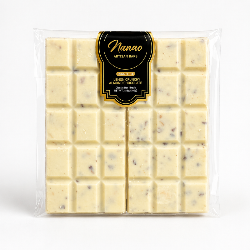 Nanao Sugar Free Lemon Crunchy Almond Chocolate Bar 3.35oz