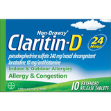 Claritin D 24hr Allergy Congestion & Sinus Relief  Tablets 10ct