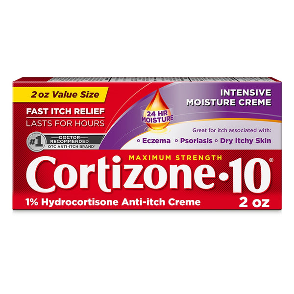 Cortizone 10 Intensive Moisture Anti Itch Creme 1% Hydrocortisone 2 oz