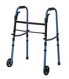 Medline Folding Paddle Walkers 5 Wheels Blue MDS86410KDBW