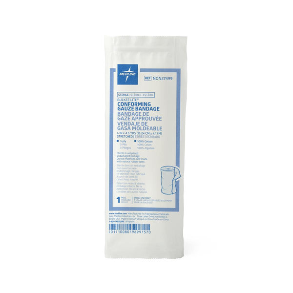 Medline Bulkee Lite Sterile Gauze Bandage 6" x 4.5 yd NON27499