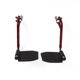 Drive Medical Swing-Away Footrest Set for Fly-Lite DFL19-RD Transport Chair, Red