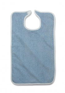 Medline Hook-and-Loop Terry Cloth Bib With Velcro 18" x 30" Mdtab3B30Bl