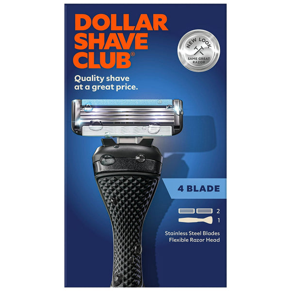 Dollar Shave Club Men's Razor 1 Handle + 2 Cartridges 4 Blades