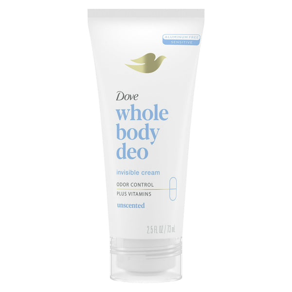 Dove Whole Body Deodorant Invisible Cream Unscented 2.5oz