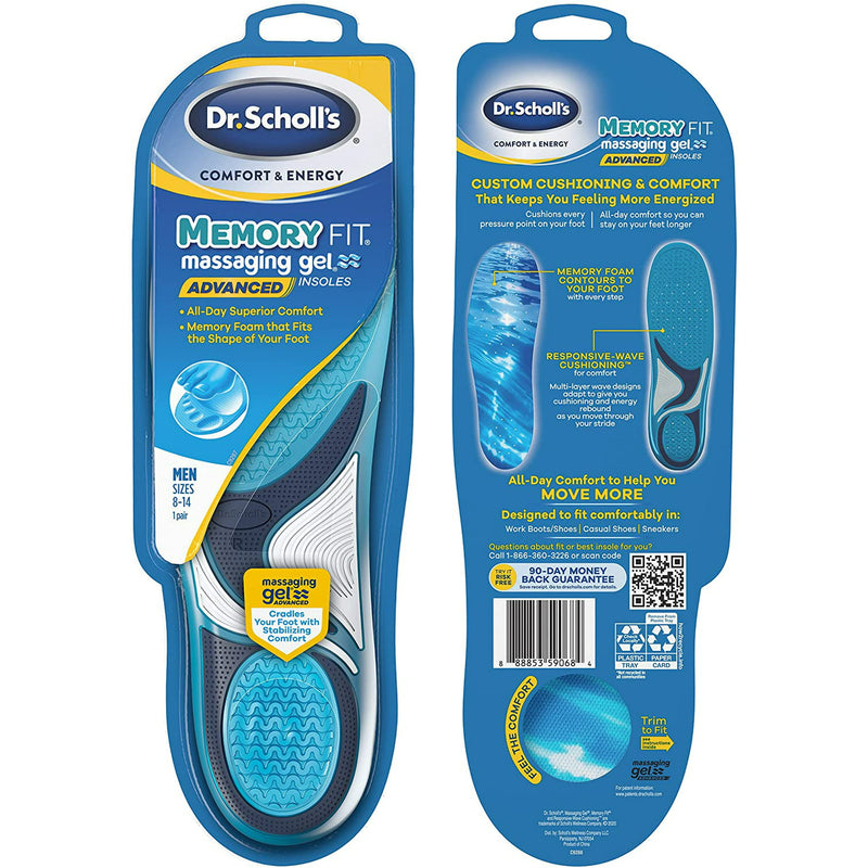 Dr.Scholls Memory Fit Massaging Gel Insoles 8-14