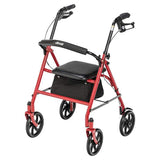 Drive Medical Rollator with Back Support, Red