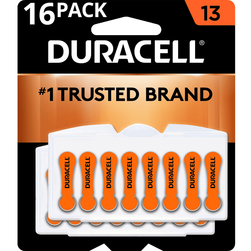 Duracell EasyTab Hearing Aid Battery Size 13 Orange 16 Pack
