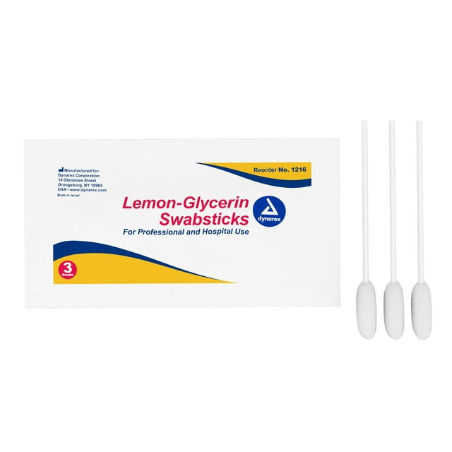Dynarex Lemon Glycerine Swabsticks 25ct