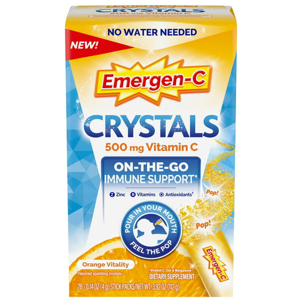 Crystal emergen-C en los paquetes de naranja Go 28ct