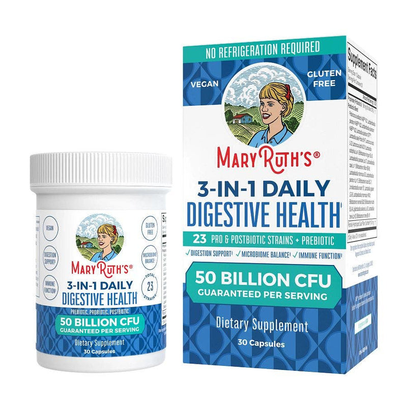 Mary Ruth's 3-in-1 Daily Digestive Health Capsules - 30 ct