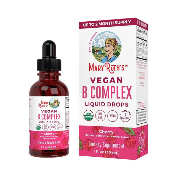 Mary Ruth's Organic Vitamin B-Complex Vegan Liquid - Tart Cherry - 1 fl oz
