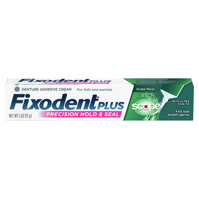 Fixodent Denture Adhesive Cream Hold & Seal Plus Scope 2 Oz