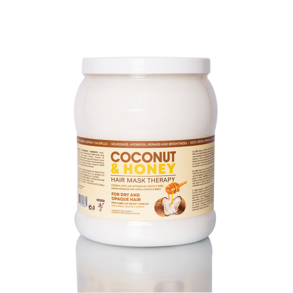 Terapia de mascarillas para el cabello de coco y miel de M&E 10.58 oz