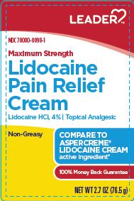 Líder Lidocaine Dolor Relief Cream 2.7 oz