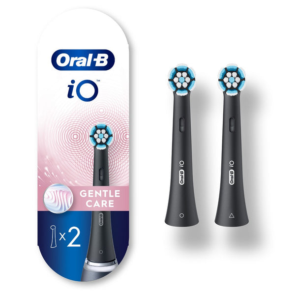 Oral-B iO Gentle Care Replacement Heads  Electric Toothbrush Brush Heads  Black  2 Count