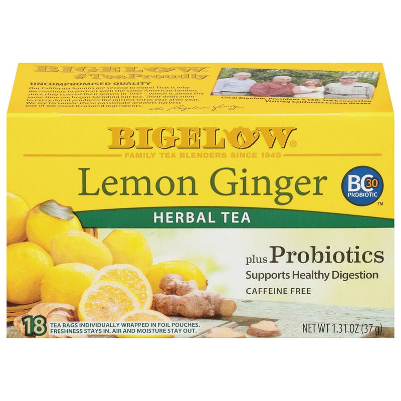 Bigelow Lemon Ginger Herbal Tea Bags 18 ct