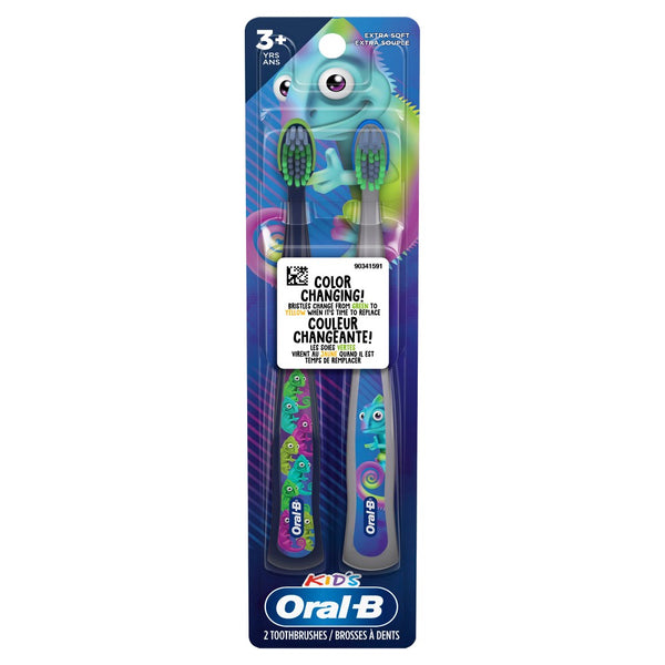Oral-B Kids' Manual Toothbrush with Extra Soft Color Changing Bristles - 2ct