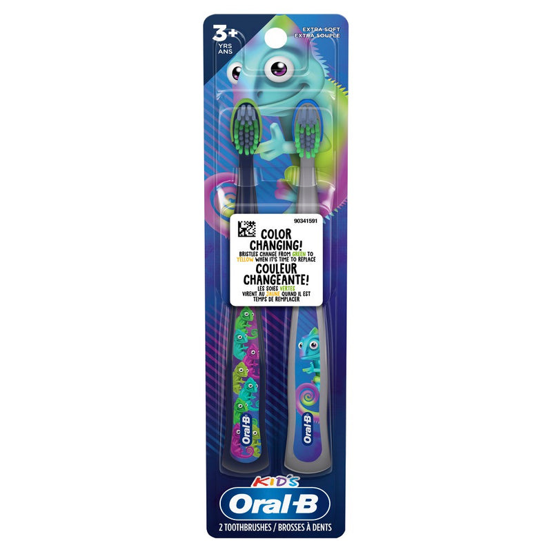 Oral-B Kids' Manual Toothbrush with Extra Soft Color Changing Bristles - 2ct
