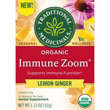 Traditional Medicinals Tea  Organic Immune Zoom Lemon Ginger  Tea Bags  16 Count
