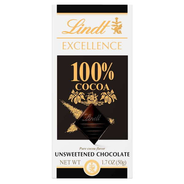 Lindt Excellence 100% Cocoa Dark Chocolate Bar 1.7 oz. Bar