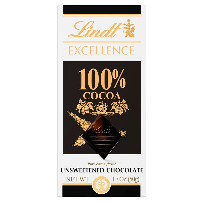 Lindt Excellence 100% Cocoa Dark Chocolate Bar 1.7 oz. Bar