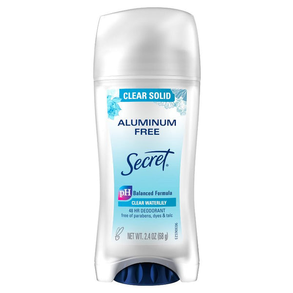 SECRET ALUMINUM FREE CLEAR WATERLILY DEODORANT 2.4 Oz