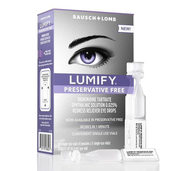 Lumify Eye Drops for Redness Relief Preservative Free 8ml Vials 20ct