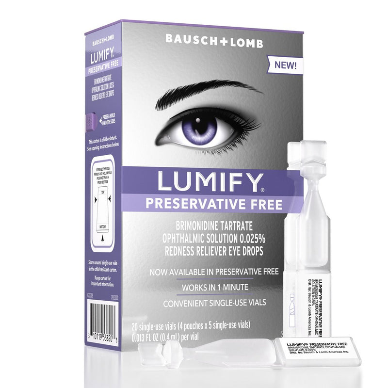 Lumify Eye Drops for Redness Relief Preservative Free 8ml Vials 20ct