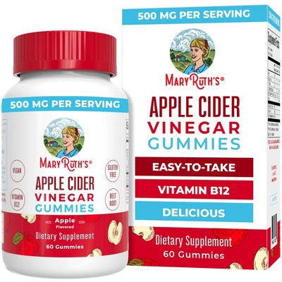 Mary Ruth's Apple Cider Vinegar Gummies, Apple, 60 ct