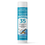 Badger Active Mineral Sunscreen Stick  Unscented  SPF 35  0.65 oz