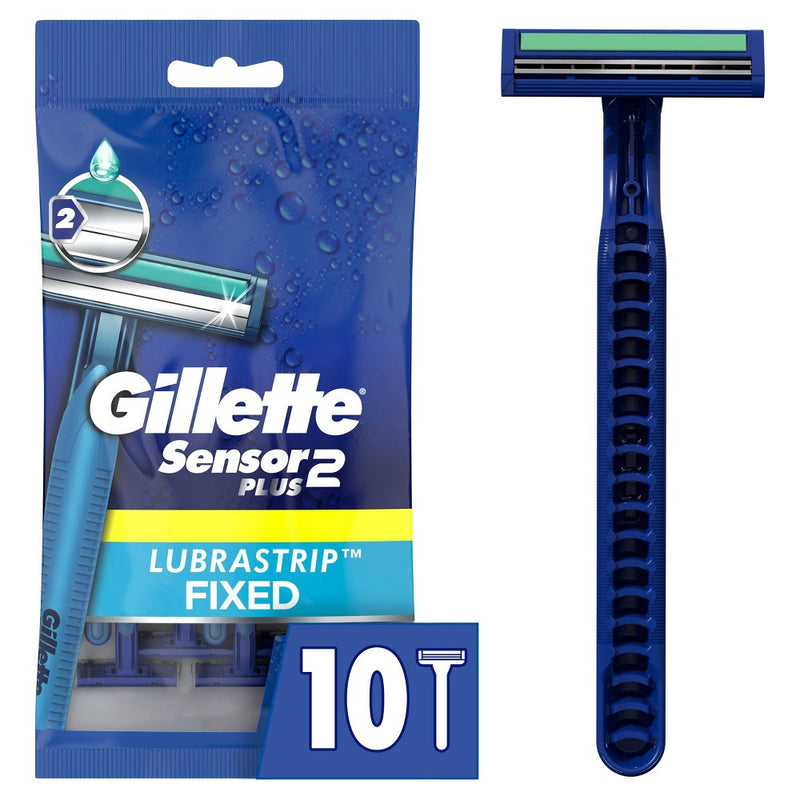 Gillette Sensor2 Plus Men s Disposable Razors  10 Count