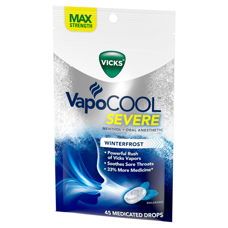 Vicks VapoCOOL Severe Menthol Cough Drops - 45ct