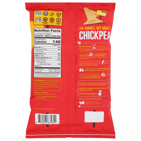 HIPPEAS NO GMO Straight Up Sea Saf Chips Tortilla Chips, 5 onzas
