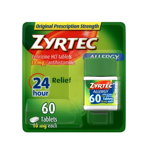 Zyrtec alergia 10mg tabletas 60ct