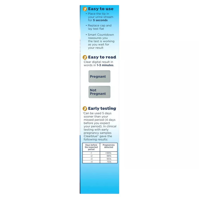 Clearblue Digital Pregnancy Test with Smart Countdown, 3 count