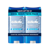 Gillette 72 Hours Sweat Protection Clear Gel Antiperspirant & Deodorant for Men Cool Wave - 3.8oz/2pk