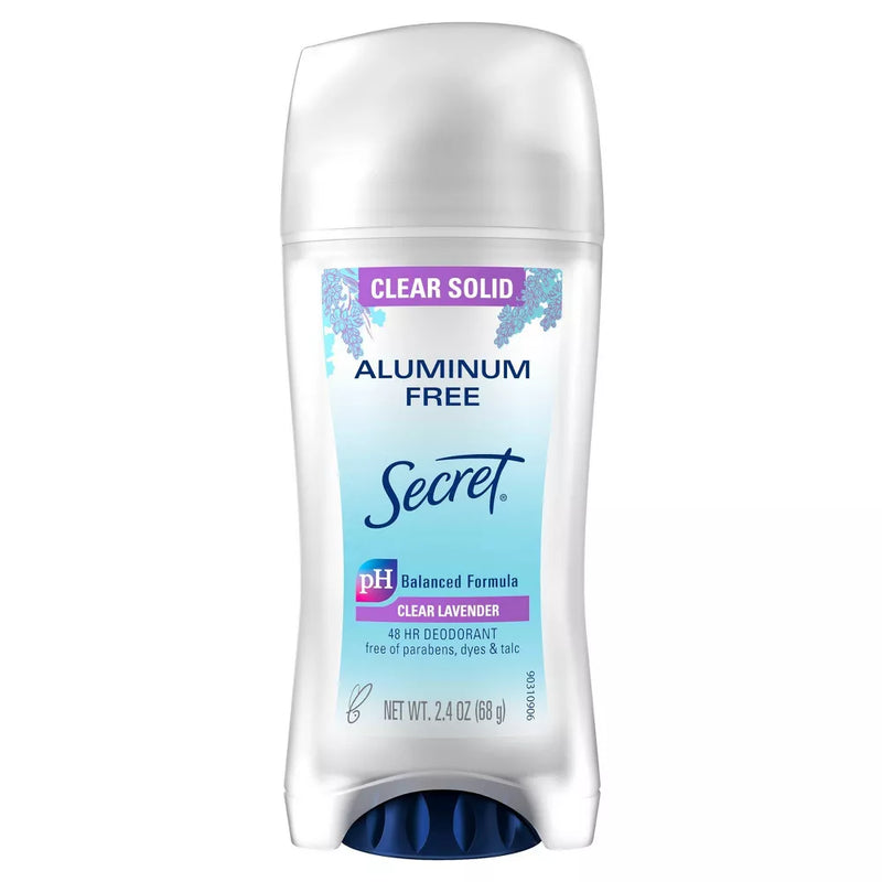 SECRET ALUMINUM FREE CLEAR LAVENDER DEODORANT 2.4 Oz