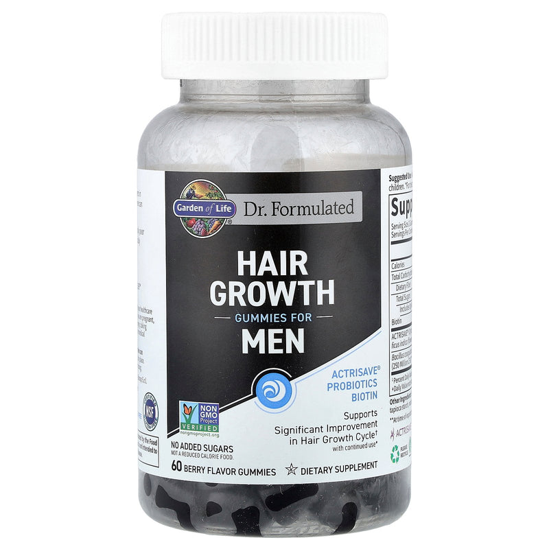 Garden of Life Dr. Formulated Hair Growth Gummies for Men Berry 60ct