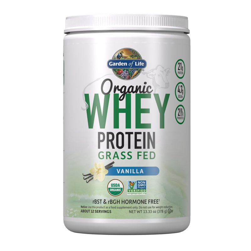 Garden Of Life Organic Whey Protein Grass Fed Vanilla 13.33oz