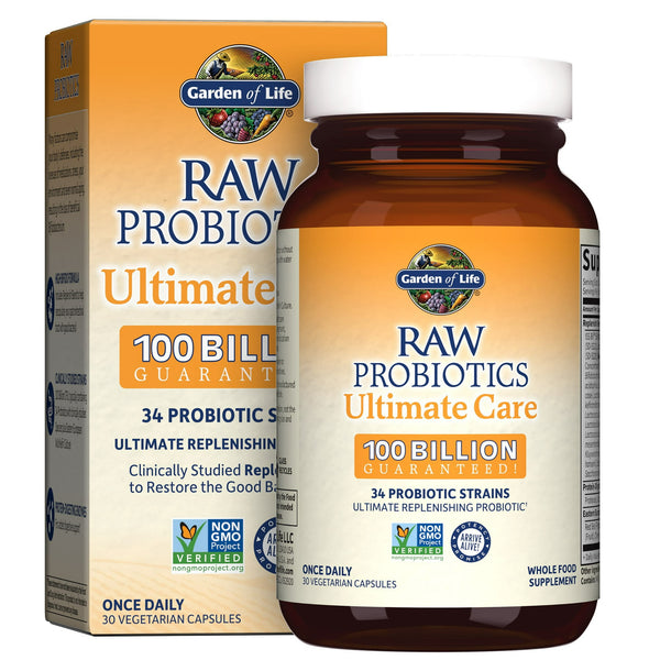 Garden of Life Raw Probiotics Ultimate Care 100 Billion 30 Vegetable Capsules