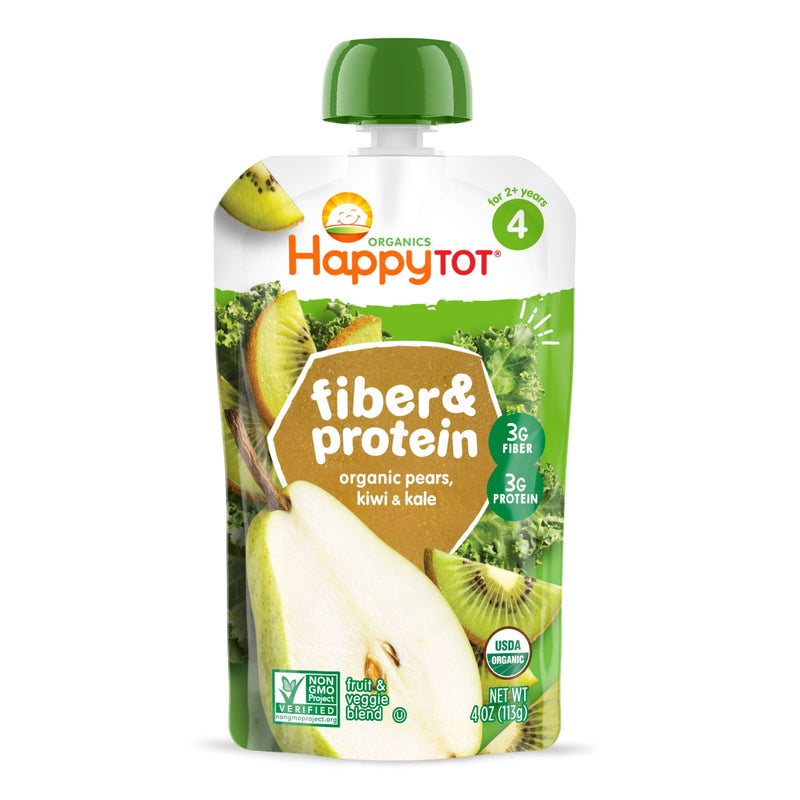 Proteína de fibra Happybaby Pears orgánicos Kiwi & Kale 4oz