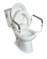 INNO MEDICAL 4" Foldable Hinged Raised Toilet Seat with Handles, Padded Arms