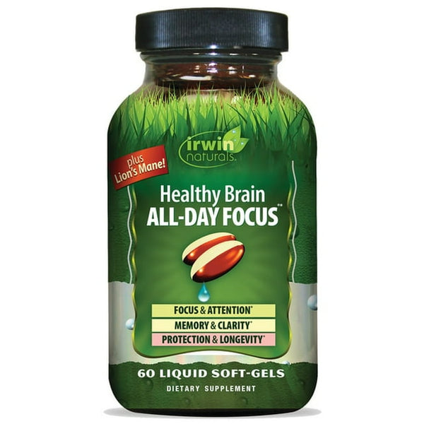 Irwin Naturals Brain Brain Focus durante todo el día Softgels 60CT