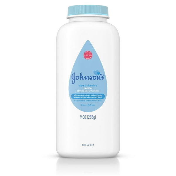 Johnsons Baby Powder con aloe y vitamina E 9oz