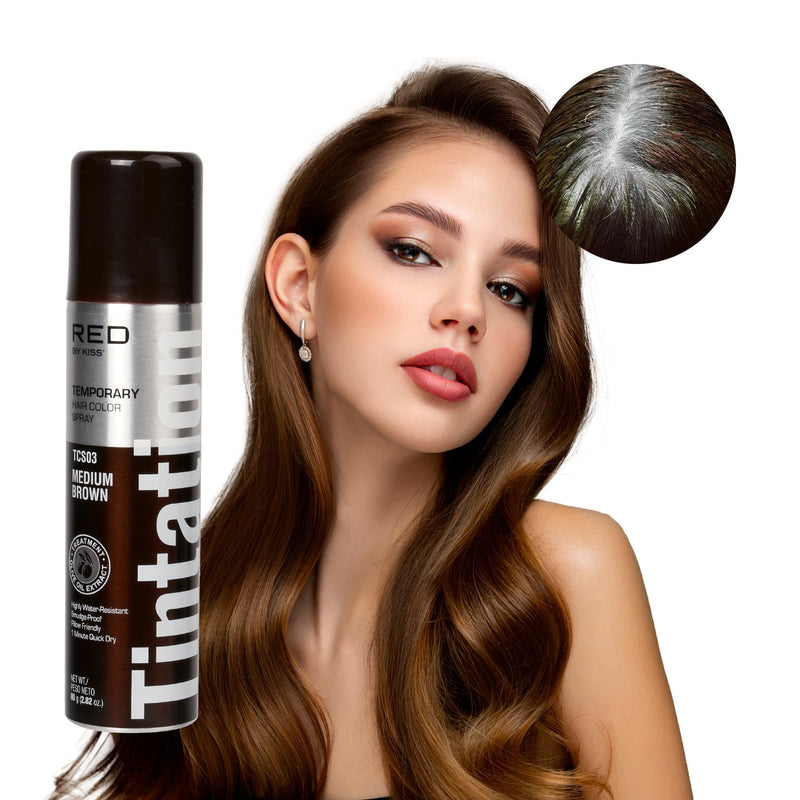 Kiss Tintation Hair Color Spray Medium Brown