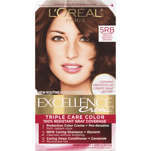 Loreal Excellence Creme Permanent Hair Color 5Rb Med Red Brown