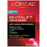 L'Oreal Paris Revitalift Triple Power Face Moisturizer Unscented Cream 1.7oz