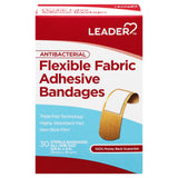 Leader Advanced Antibacterial Flexible Fabric Adhesive Bandages 3/4" x 3" 30ct
