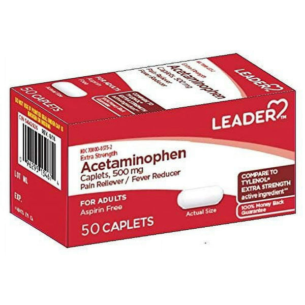 Leader Acetaminophen Caplets 500mg 100ct